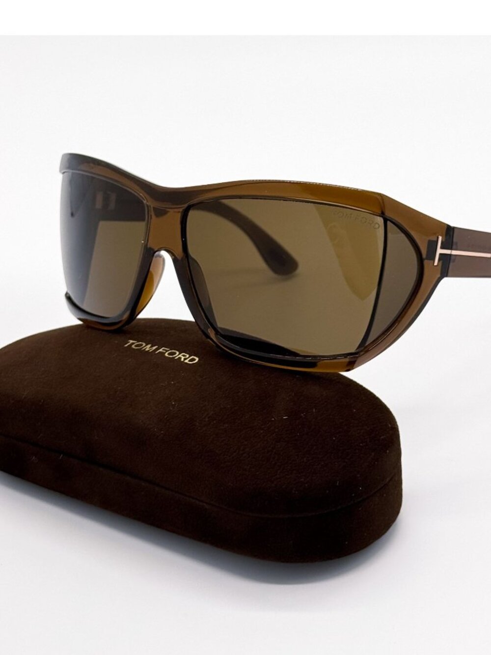 New Tom Ford Sedgewick TF402 48E Brown Shield Sunglasses FT0402/S